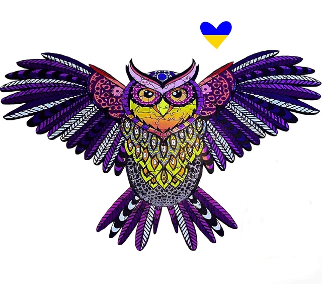 Owl Puzzle, Bird Puzzle, Wooden jigsaw Puzzle, Wooden Puzzle Pieces Adults, Kids