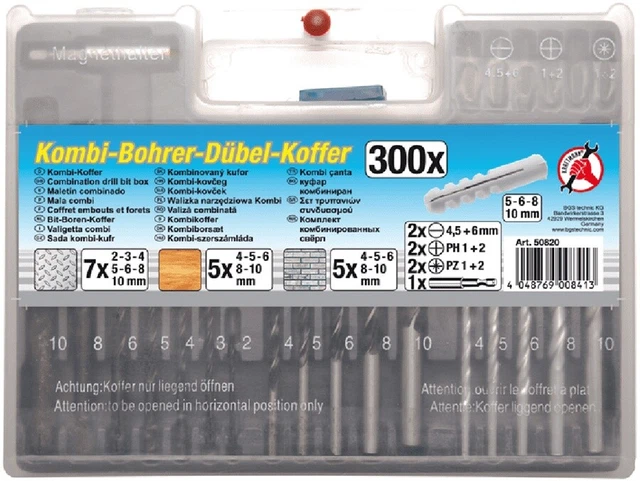 BGS DIY Kombi-Bohrer-Dübel-Satz 300-tlg. – 50820