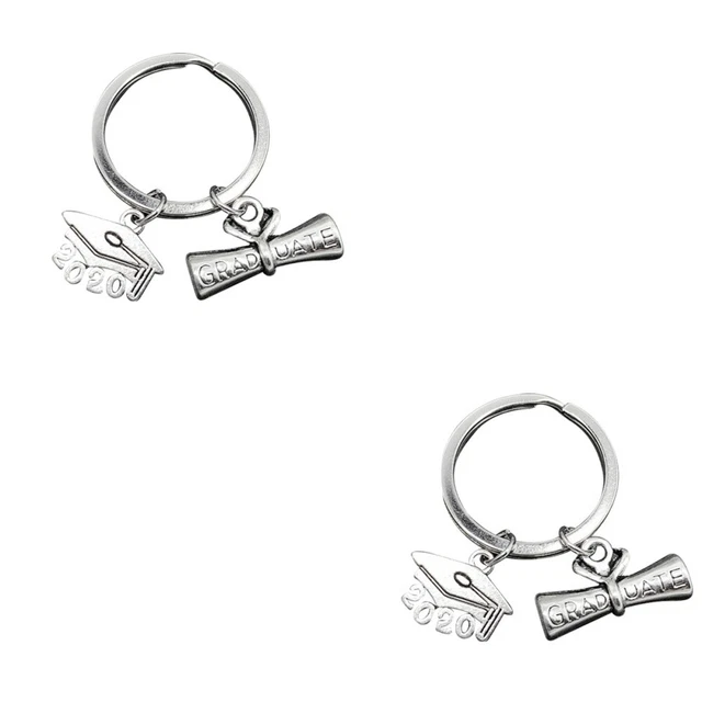 4 Pcs Pendentif Porte-clés Trousseau Académique Cadeaux De Noël Caractères