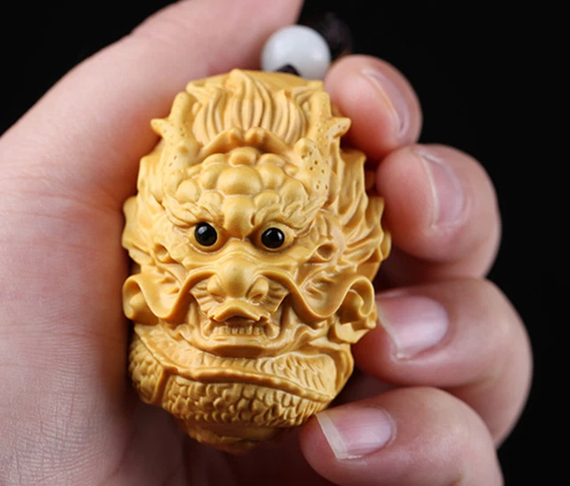 5.4*4.3*3.6 CM Carved Boxwood Carving Netsu -  Dragon
