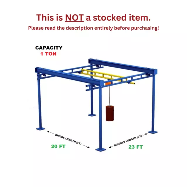 Gorbel Workstation Bridge Crane (Al) - 1 Ton Capacity, Glcs-Fs-2000-20Al-23-10