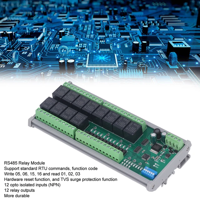 (12V)RS485-Relaismodul DIN-Schienen-Relaismodulplatine Konfigurierbare Zeit