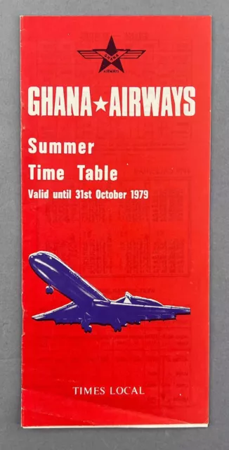 Ghana Airways Airline Timetable Summer 1979 Africa Vickers Vc10