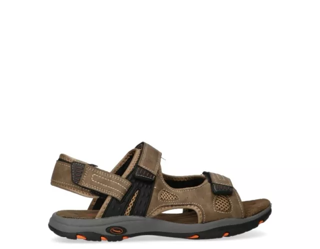 Chaussures CANGURO Homme Sandales Basses Brun Cuir Naturel, Tissu CANCA1004.MO.0