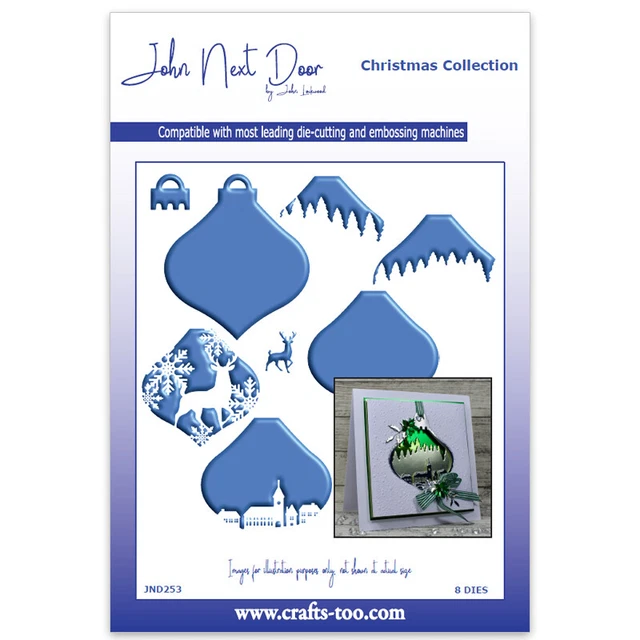 John Next Door Linda's Bauble Rentier Schnee 8-teiliges Stanzset Weihnachtskartenherstellung