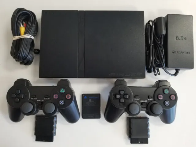 GUARANTEED Slim Playstation 2 Console PS2 - 2 BRAND NEW Controllers VG PS1 Compa