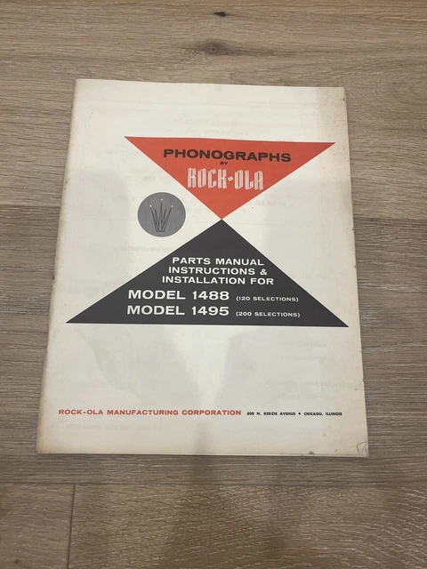 Original Rock-Ola Jukebox 1488-1495 Manual- Parts - Instructions Catalog 120-200