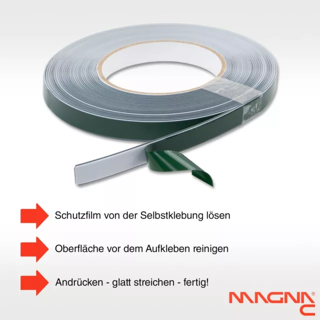 Magna-C® Stahlband selbstklebend 10m Metallband Magnetband Ferroband weiß 3