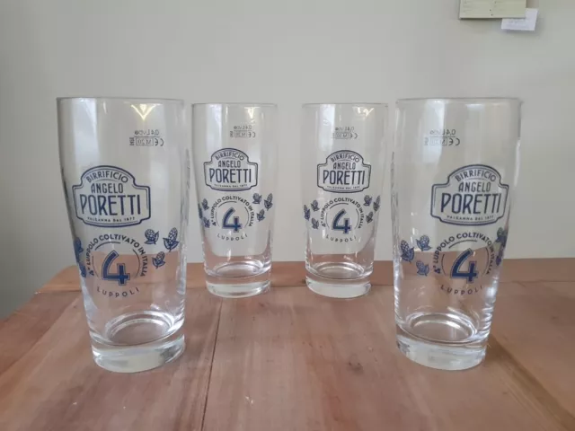 Set 4 Bicchieri Birra Poretti 0,4 L