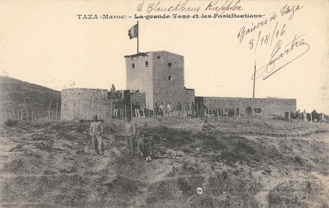 Cpa Maroc Taza La Grande Tour Et Les Fortifications