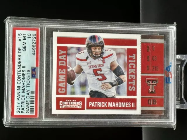 Patrick Mahomes II 2017 Panini Contenders Draft Picks Game Day Tickets RC