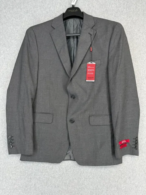 ALFANI RED Jacket Size 40R Medium Gray Sharkskin Slim Fit Stretch NWT $360