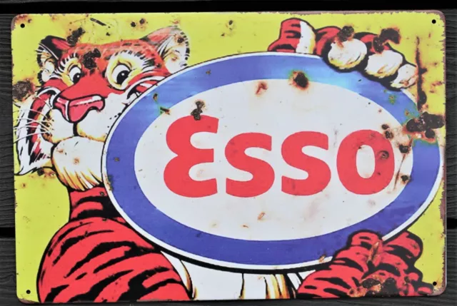 Esso Tiger Motorcycle Garage Sign Wall Plaque Vintage mancave 12 x 8 Inches A4