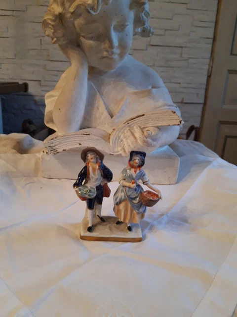 Grande Miniature Sur Porcelaine d'Une Mère Et Son Enfant Da