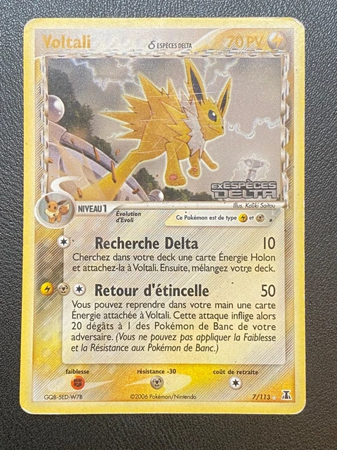 Carte Pokemon Fr Ex Espèces Delta - Voltali 7/113 Holo Reverse - Be
