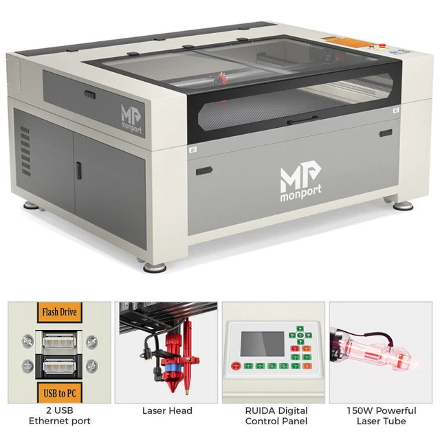 Monport 150W 40x64 inch CO2 Laser Engraver Cutter Engraving Autofocus Lightburn