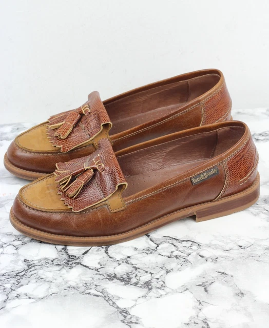 Russell & Bromley Chester Fauve Marron Cuir Serpent Mocassins,Taille Ue 36 /UK 3