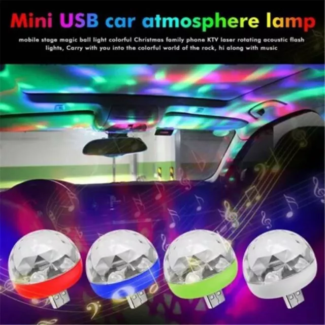 Usb LED RGB Lights Mini Disco Magic Ball DJ Stage Strobe Phone Lamp Portable AU 3