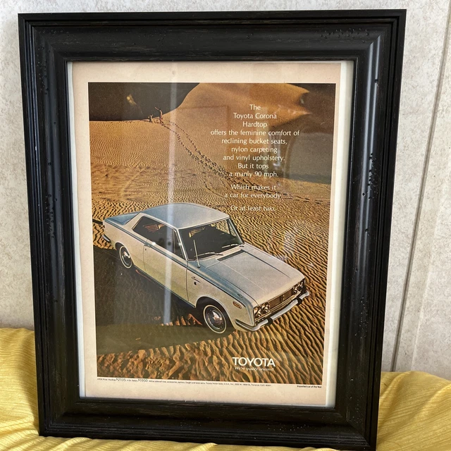 14 x 17 Vintage Portrait of 1970 Toyota Magazine Ad