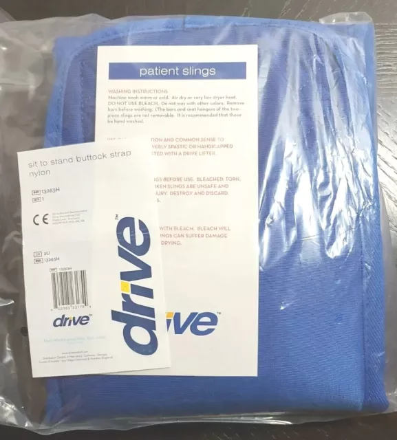 Sit-to-Stand Patient Lift Sling Buttock Strap Drive Brand Nylon Blue 13263H New