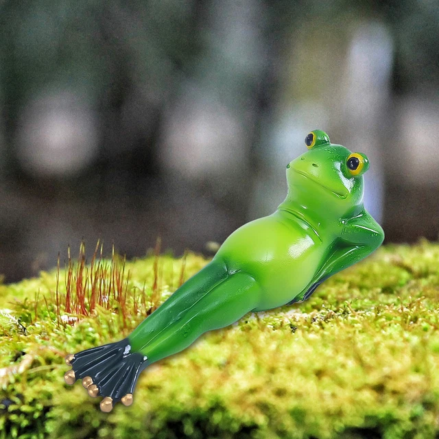 RESIN GARDEN FROG Statue Handicraft Yoga Frogs Animal Figurine Ornament