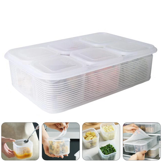 BreezyHome 8 Contenitori Per Frutta E Verdura Con Scolapasta, Ermetici, Impilabili, Senza BPA, Lavabili In Lavastoviglie, Per Frigorifero Organizzato