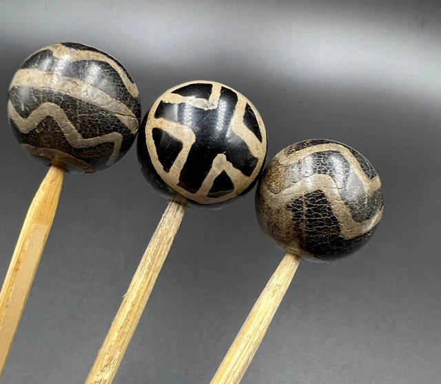 South East Asian Burmese Pyu Pagan Old Antique Etched Phum Dzi Agate Stone Beads