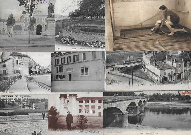 LOT DE 10 cartes postales anciennes de la ville de DAX (40). Z2 EUR 7 ...