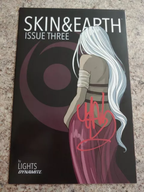 Skin & Earth Comic Book Issue #3 B Signed by LIGHTS 2017 JSA COA Dynamite vinyl