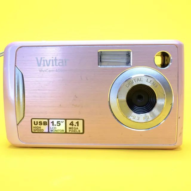 Vivitar Vivicam 4090 4.1MP Compact Digital Camera Pink Tested Working Low Res
