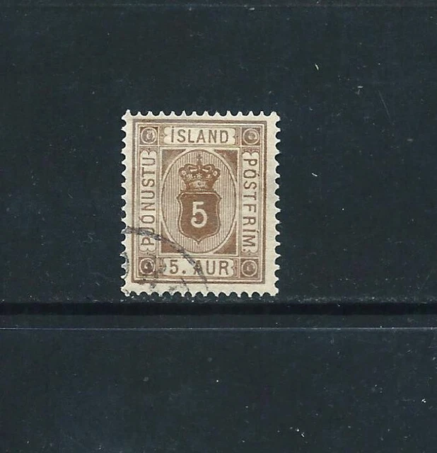 ICELAND _ 1876 'OFFICIAL' 5 aur _ USED ____(821)