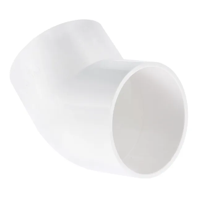 45 Degree Elbow Pipe Fittings 3 Inch UPVC Fitting Connectors White