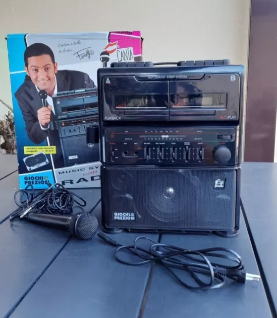 Karaoke Canta Tu Giochi Preziosi Fiorello anni '90 con microfono e cassetta