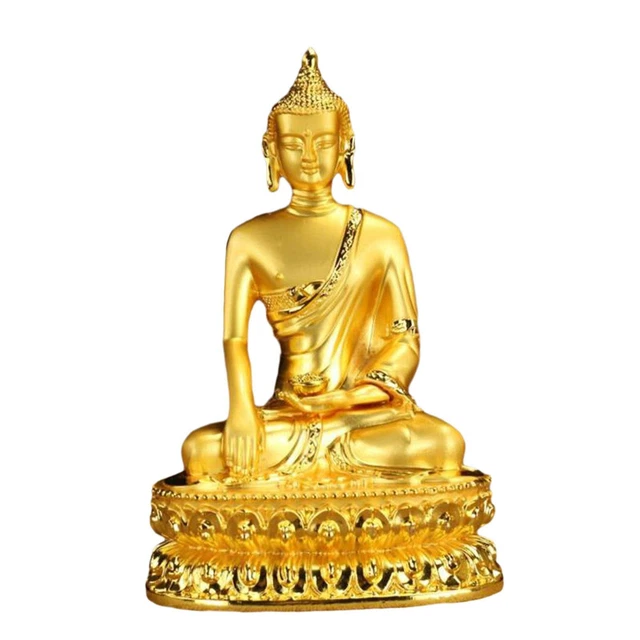 Mini Statue Bouddha Assis Laiton – Figurine Méditation Portable 4,4 Cm Décoration Zen