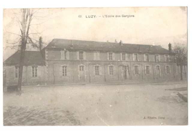 Cpa Ancienne Luzy L'ecole De Garcons 58 Nievre Bourgogne Carte Postale Vilaire