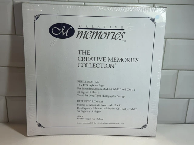 Creative Memories Libro de recortes Páginas Estilo Antiguo 12x12 Recarga RCM-12S Nuevo Sellado CM