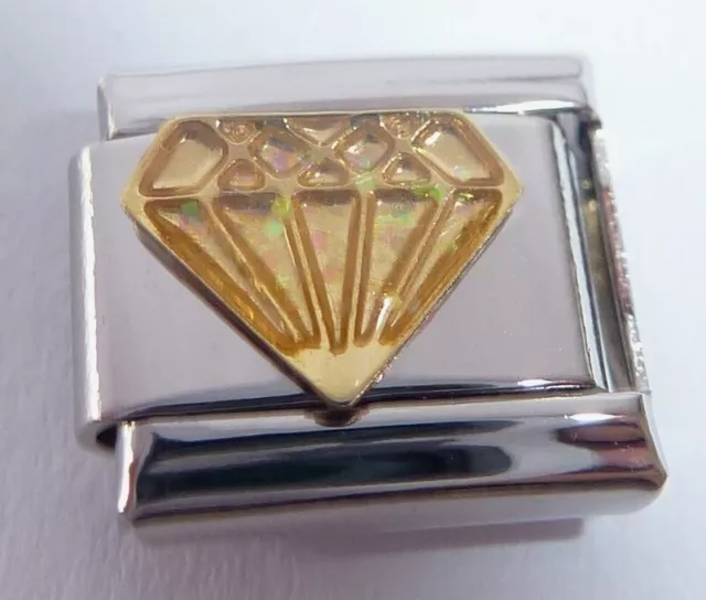 DIAMOND Italian Charm Glitter Gems Bling Jewel - fits Classic Starter Bracelets