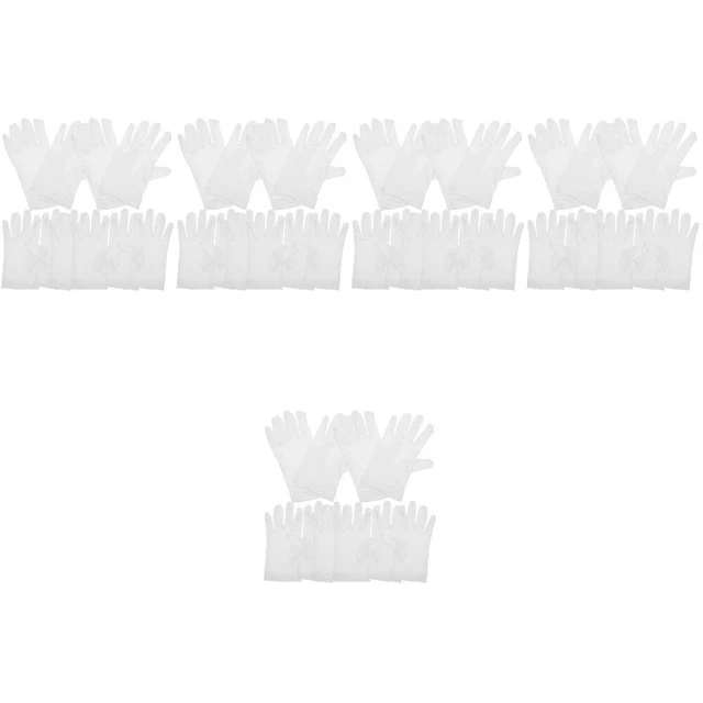 25 Pairs Gants De Jardinage Doigt Randonnée Blancs Légers Propre