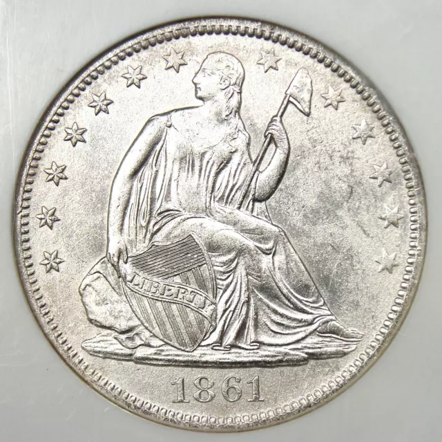 1861-O CSA Seated Liberty Confederate Half Dollar SS Republic 50C W-11 - NGC UNC