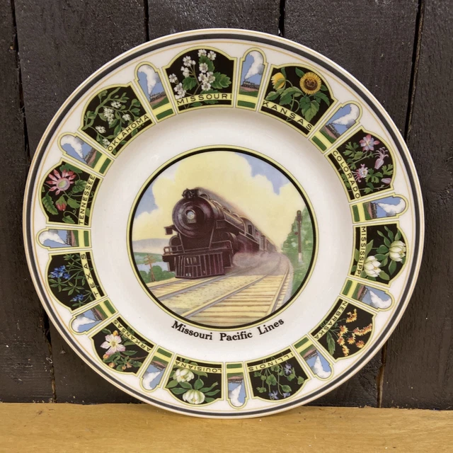 Used 1920 1930 Missouri Pacific lines O.P.CO. SYRACUSE Plate China 10.5" State