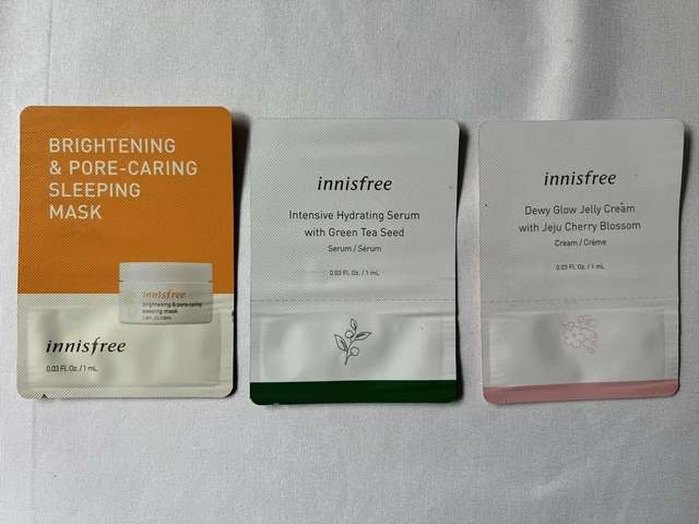 LOT - 3INNISFREE Jeju Cherry Cream Sleep Mask Serum 1ml x 3 pcs  Korean sample