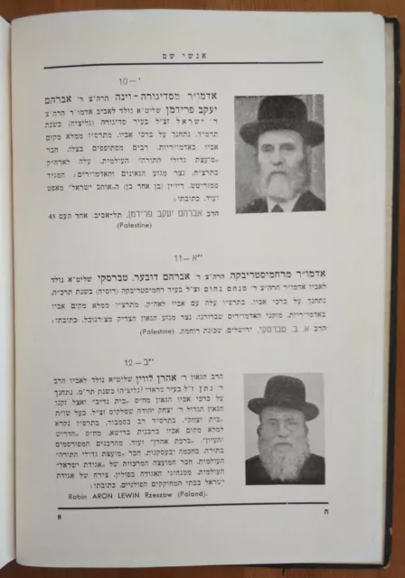 RARE 1946 JUDAICA LEXICON w ADDRESSES & PHOTOS of RABBIS KILLED in HOLOCAUST