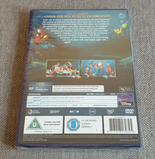 DVD DISNEY THE Little Mermaid Ariel's Beginning New Sealed £3.50 ...