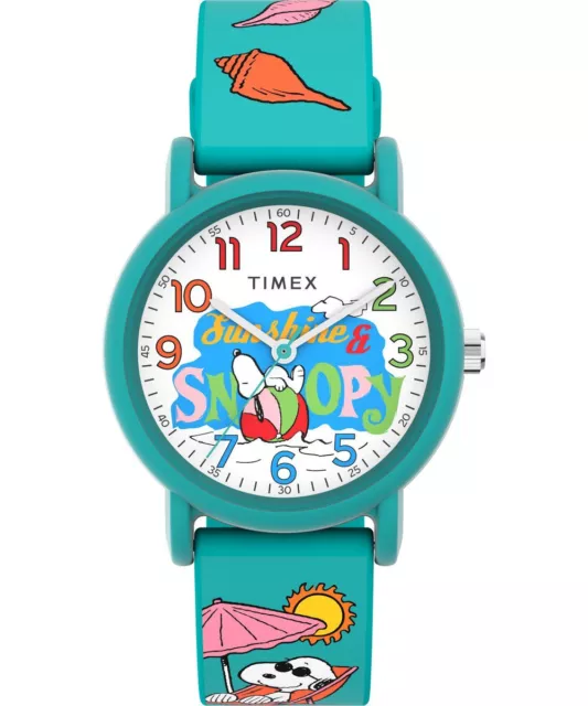 Timex Montre Vert Analogique Enfant Peanuts Weekender Color Rush TW2V78500