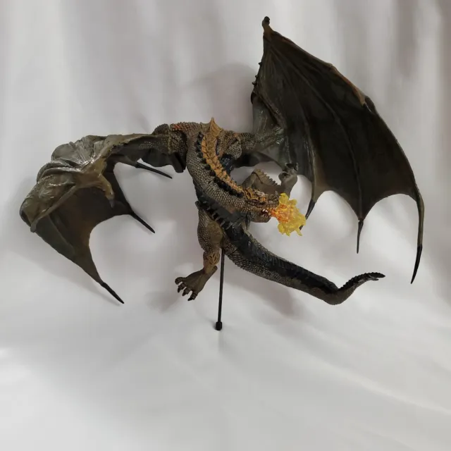Detailed Black And Brown Scaled Winged Fire Breathing Dragon Figure 12 In