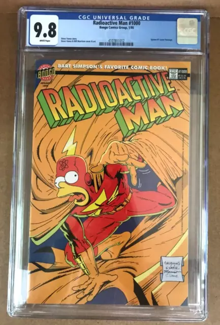 Radioactive Man #1000 Cgc 9.8 Nm/Mint Wp - 1995 Bongo - Simpsons Spawn #1 Homage