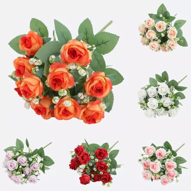 1 pièce fleurs artificielles jardin Noël fausses plantes fête mariage roses s