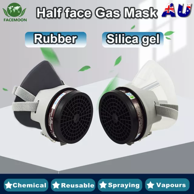 Gas Mask Half Face Chemical Spray Painting Respirator Safety Cartridge Durable