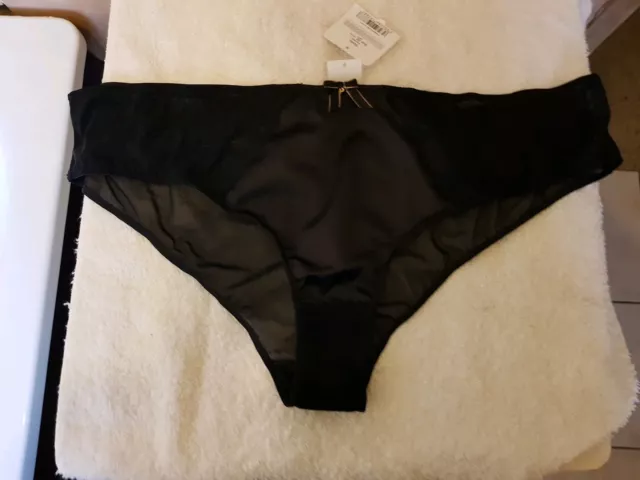 Ann Summers Ebony Black Shorts With Lace & Bow Detail Size 22 New With Tags