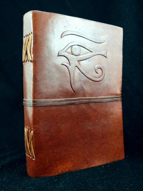 EYE of HORUS A5 Handmade Leather Journal Diary - Pagan Wicca Book of Shadows